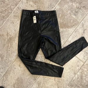 Express faux black leather leggings , never worn size small